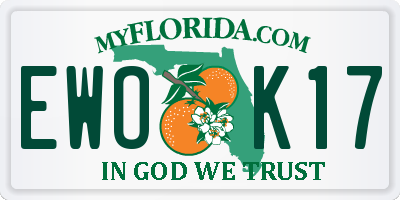 FL license plate EWOK17
