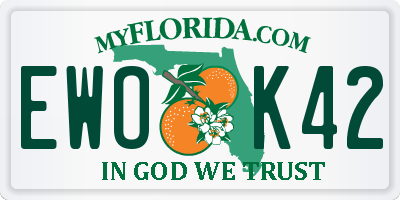 FL license plate EWOK42
