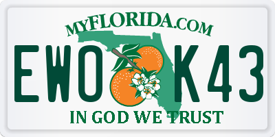 FL license plate EWOK43