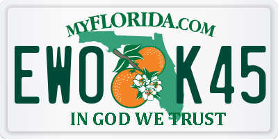 FL license plate EWOK45