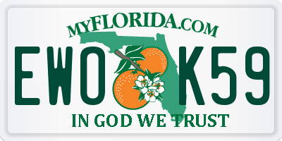 FL license plate EWOK59