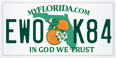 FL license plate EWOK84