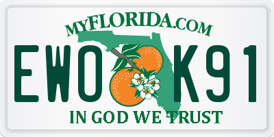 FL license plate EWOK91