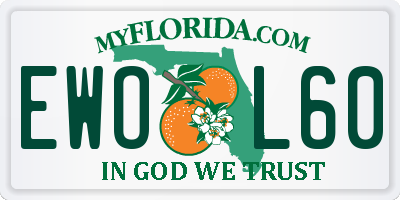 FL license plate EWOL60