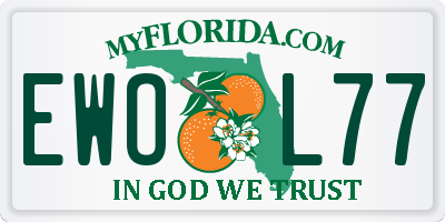 FL license plate EWOL77