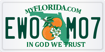 FL license plate EWOM07