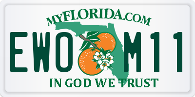 FL license plate EWOM11