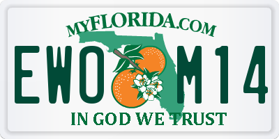 FL license plate EWOM14