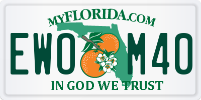 FL license plate EWOM40