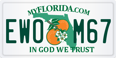 FL license plate EWOM67