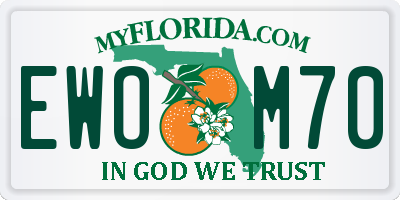 FL license plate EWOM70