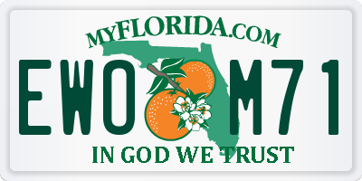 FL license plate EWOM71