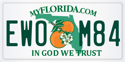 FL license plate EWOM84