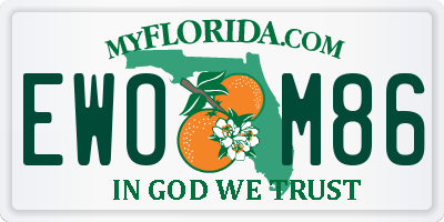 FL license plate EWOM86