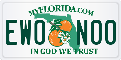 FL license plate EWON00