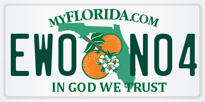 FL license plate EWON04