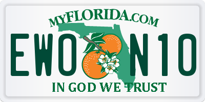 FL license plate EWON10