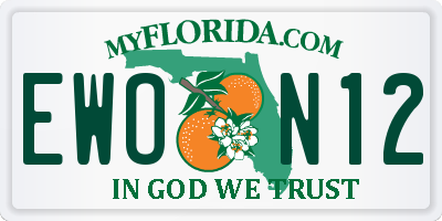 FL license plate EWON12
