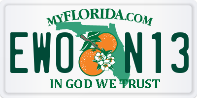 FL license plate EWON13