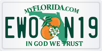 FL license plate EWON19