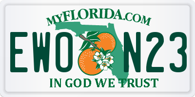 FL license plate EWON23