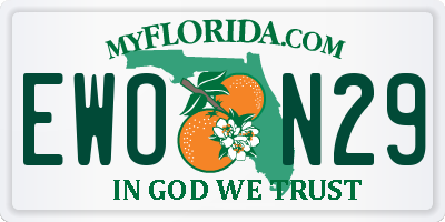 FL license plate EWON29