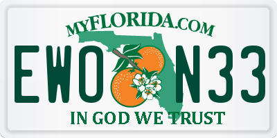 FL license plate EWON33