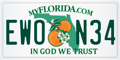 FL license plate EWON34