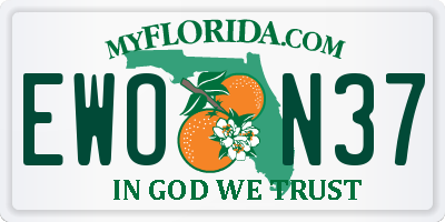 FL license plate EWON37