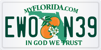 FL license plate EWON39