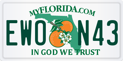 FL license plate EWON43