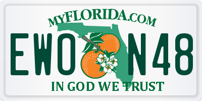 FL license plate EWON48