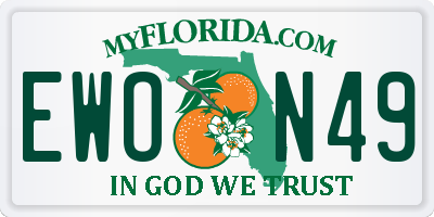 FL license plate EWON49
