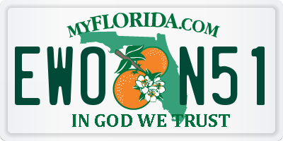 FL license plate EWON51