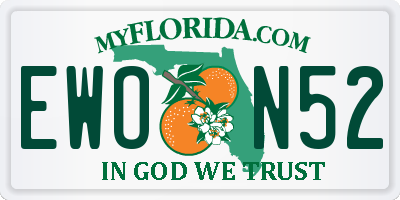 FL license plate EWON52