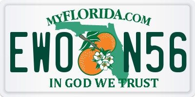 FL license plate EWON56