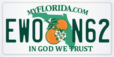 FL license plate EWON62