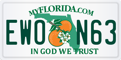 FL license plate EWON63