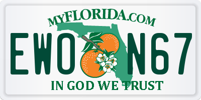 FL license plate EWON67