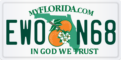 FL license plate EWON68