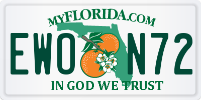 FL license plate EWON72