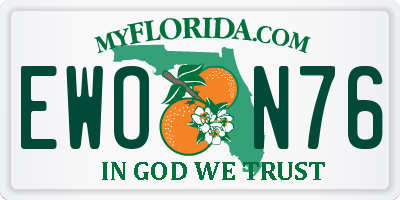 FL license plate EWON76