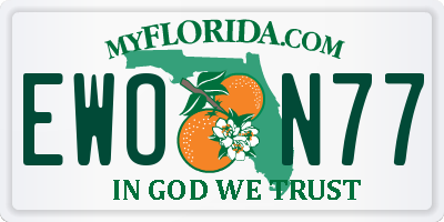 FL license plate EWON77