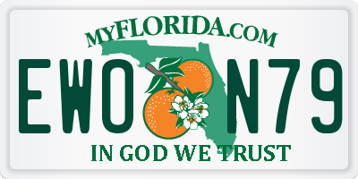 FL license plate EWON79