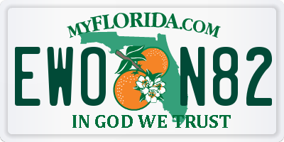 FL license plate EWON82