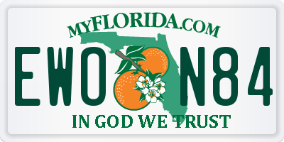 FL license plate EWON84