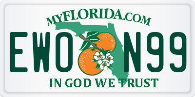 FL license plate EWON99