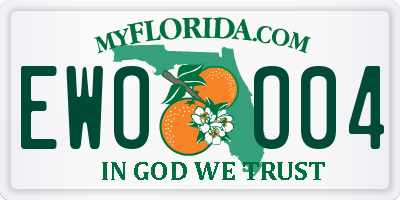 FL license plate EWOO04