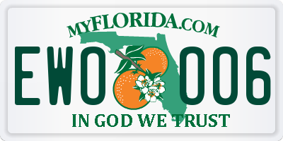 FL license plate EWOO06