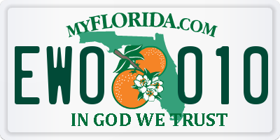 FL license plate EWOO10